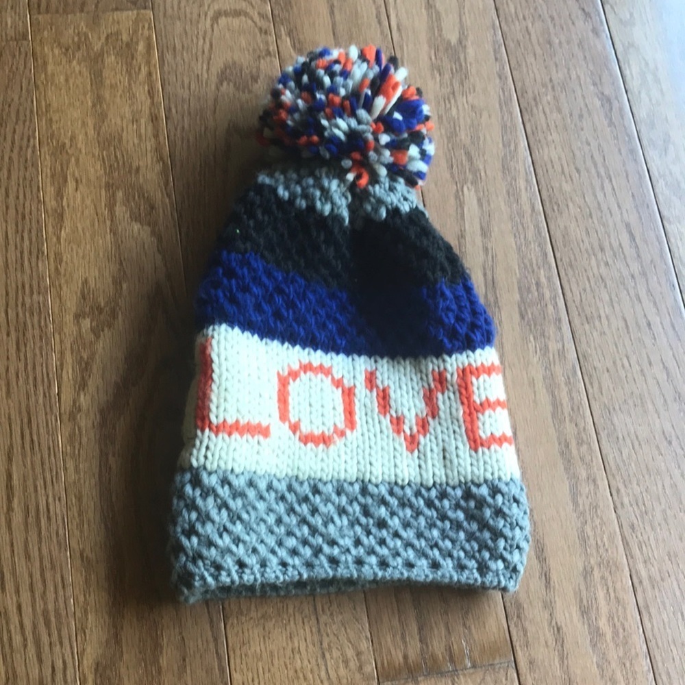 Zara Love You knit Pom Pom beanie